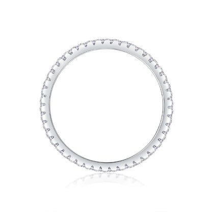 R13250 Minimalist Moissanite Pavé Ring – Artistic Elegance & Brilliant Craftsmanship