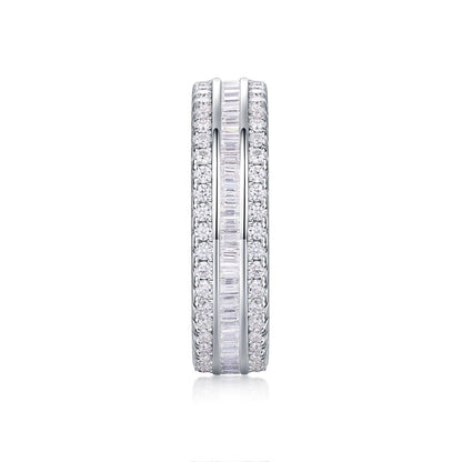 R13250 Minimalist Moissanite Pavé Ring – Artistic Elegance & Brilliant Craftsmanship